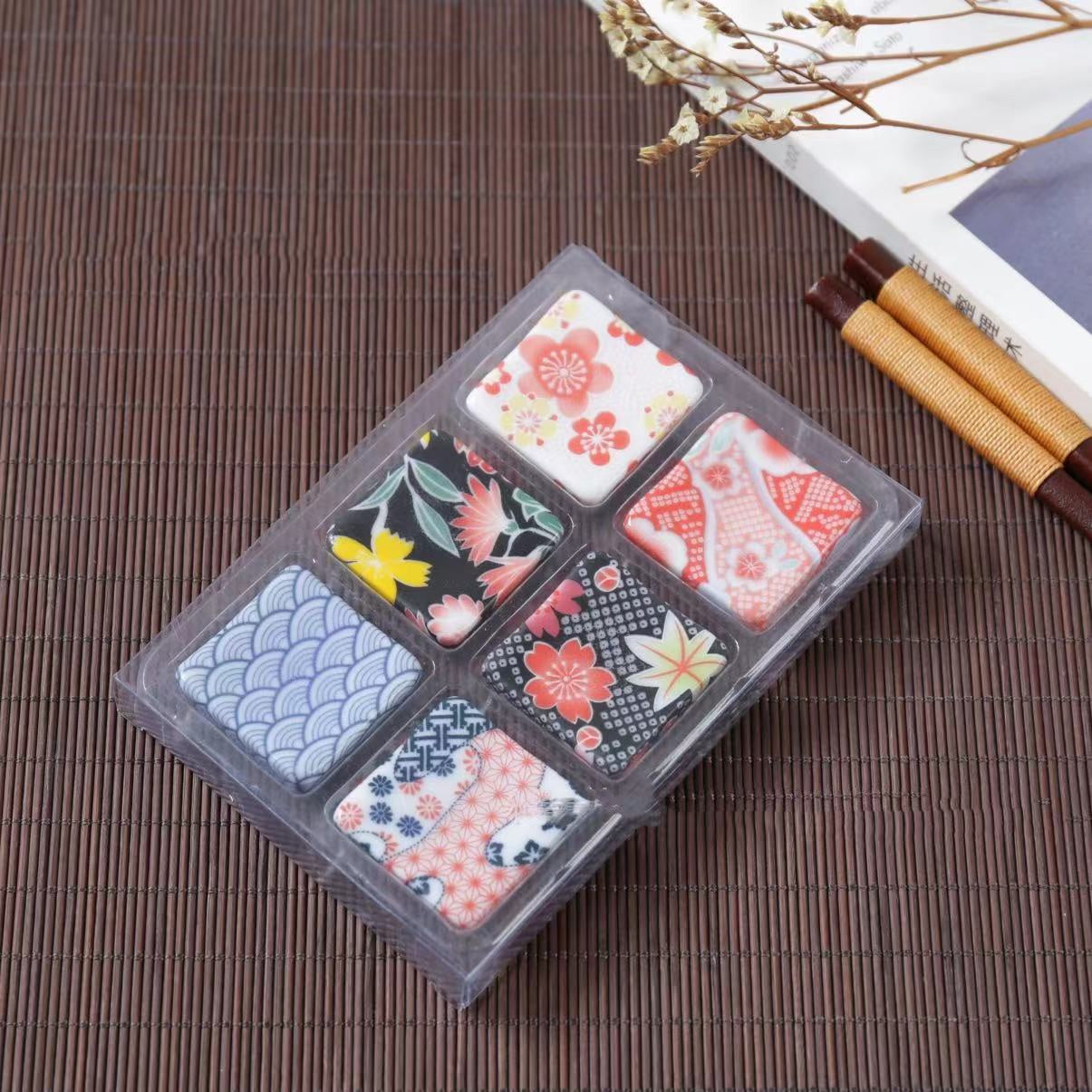 Nippon Chopstick Holder Wabi-Sabi pattern Square 6ps