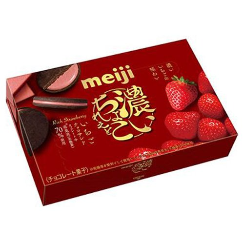 Meiji Rich Chocolate Biscuit Sandwich Strawberry 96g