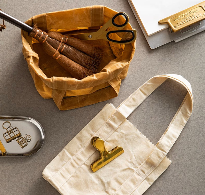 Nippon Eco-Floding Oil Waxed Fabric Tote Bag ( Beige Small)