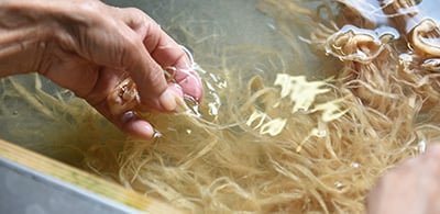 AWAWA Body Scrub Towel Japanese Washcloth Blue 60 x28 cm