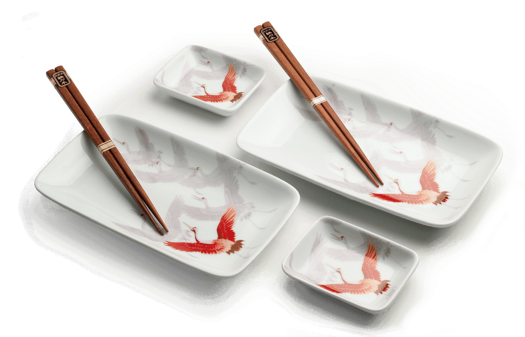 Japanse Crane Sushi Set 22 x 12,5 cm | H2,5 cm