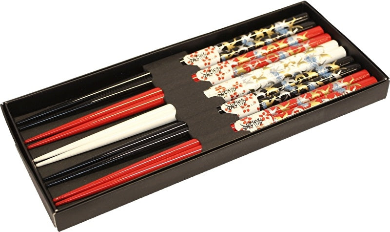 Chopsticks Bamboo lacquered cranes 24cm
