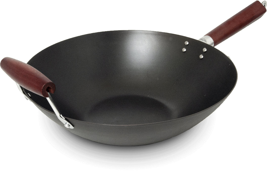 Wok flat bottom grip Carbon steel Ø35 cm