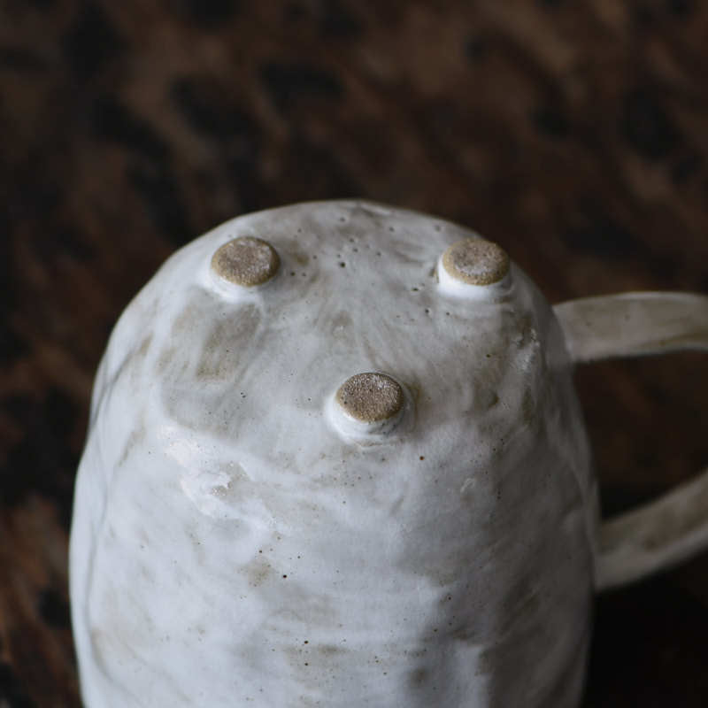 Nippon Toki Handmade Coffee/Milk Cup Tedzukuri Kohimiruku Kappu White (shiro 201-300ml)