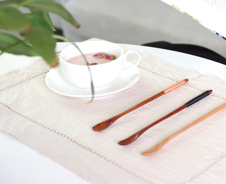 Nippon Wooden Narrow Mouth Stirring Spoon (Beech Khaki 20cm)