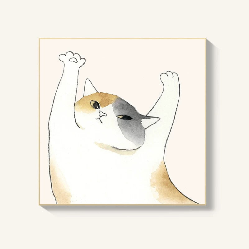せいかつ Japanese Wall Art Cat 50*50 cm – SEIKATSU Japan Lifestyle