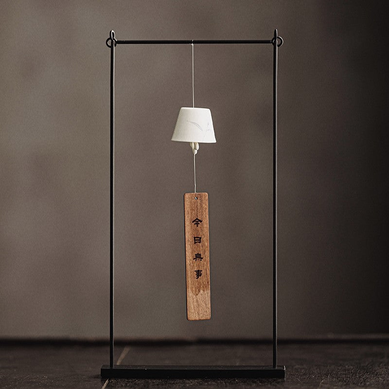 Japanese Indoor Wind Chime with Iron Stand / Ceramic Orchid Bell