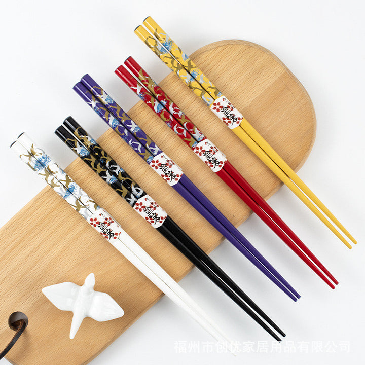 Chopsticks Crane bamboe 5 Pairs