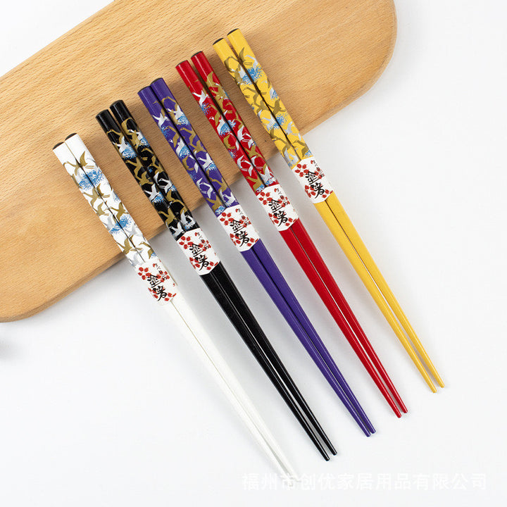 Chopsticks Crane bamboe 5 Pairs