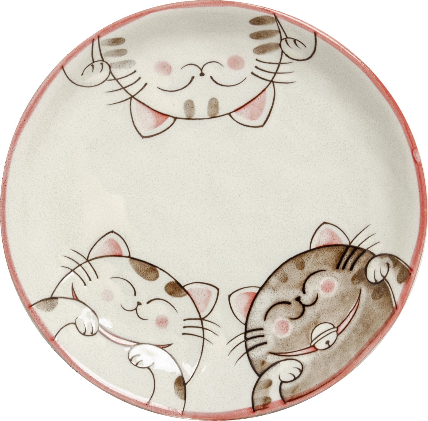 Drie katten bord rood 17x15 cm | H4 cm