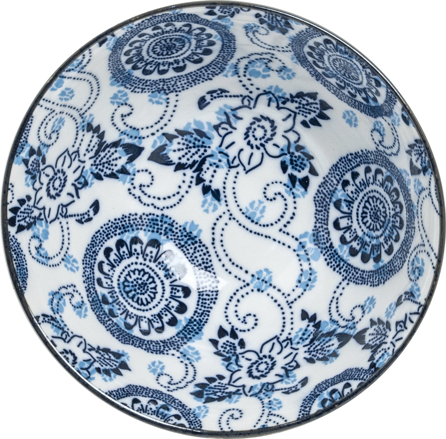 Kom Blauw Wit bloem Ø18,5 cm | H9,3 cm