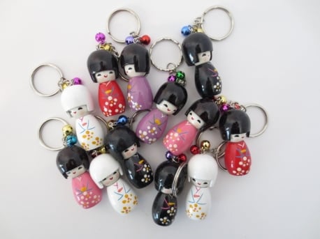 Japanese Kokeshi kimono Keychain