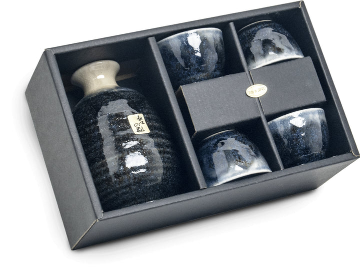Sake set Ogawa Dark 5 pcs