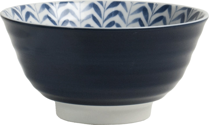Ribbed Leaf pattern Japanese blue Ø13 cm