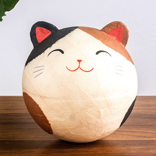 Japanese Kyoto Ryukodo Washi Tumbler Roly-poly Bell Ornament Tricolor Cat