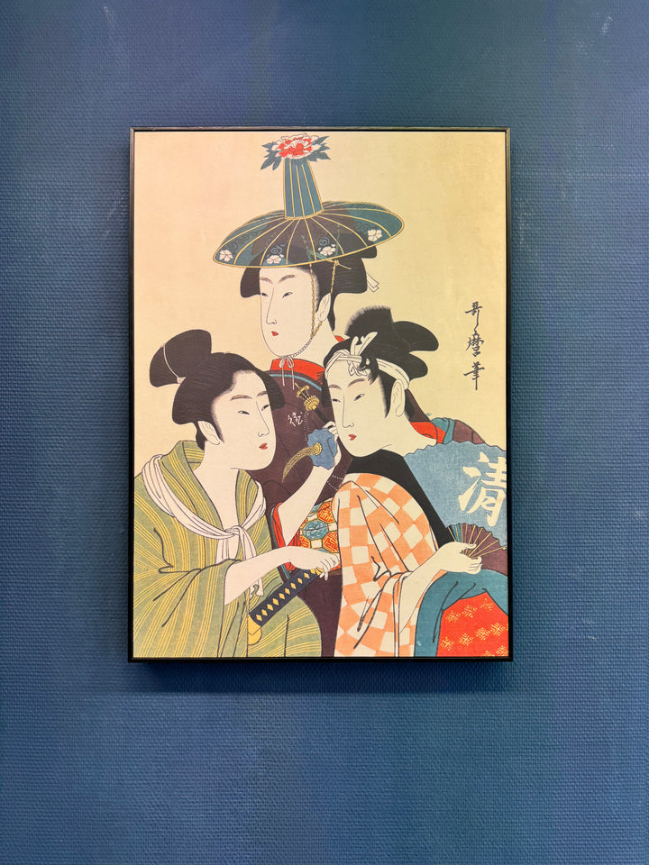 Japanese Famous Wall Art 3 women's H 70 * L 50 cm