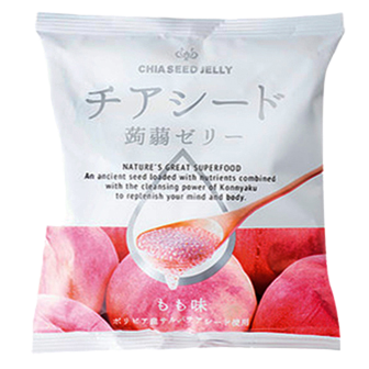 Wakasho Chia Seed Jelly PEACH Konnyaku Anggur 175 Gram