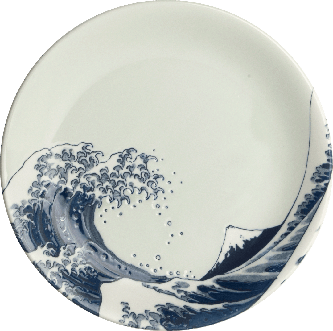 Hokusai Plate The Great Wave Ø25 cm | H3,5 cm White