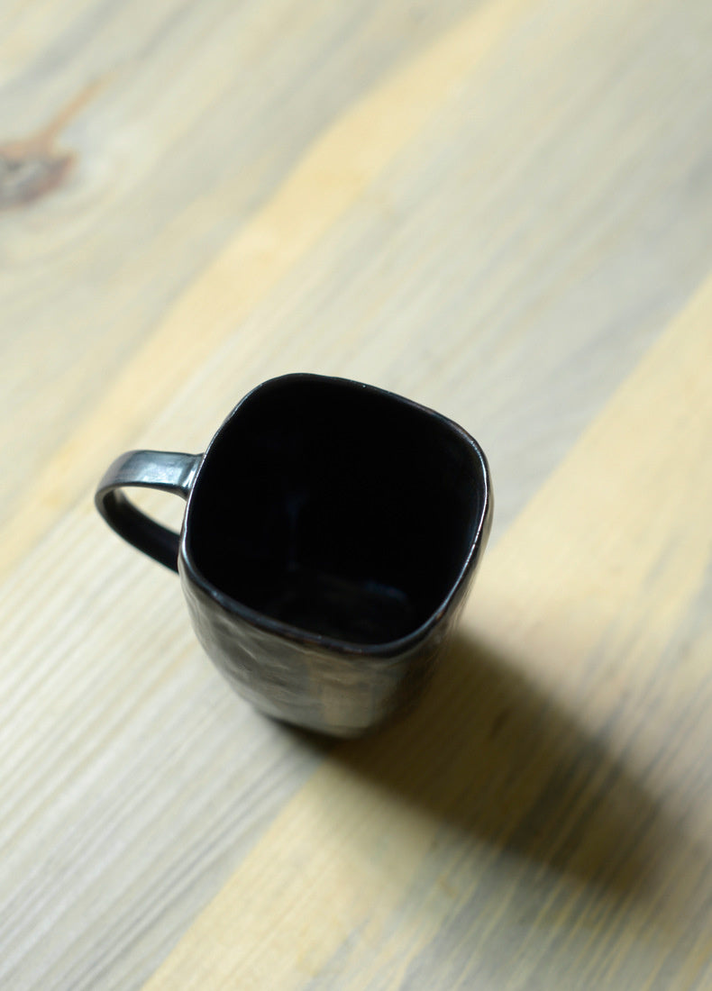 Nippon Toki Handmade Coffee/Milk Cup Tedzukuri Kohimiruku Kappu Black (kuro 301-400ml)