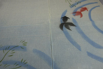 Japanese door half curtains without punching (Goldfish 86-89*150cm)