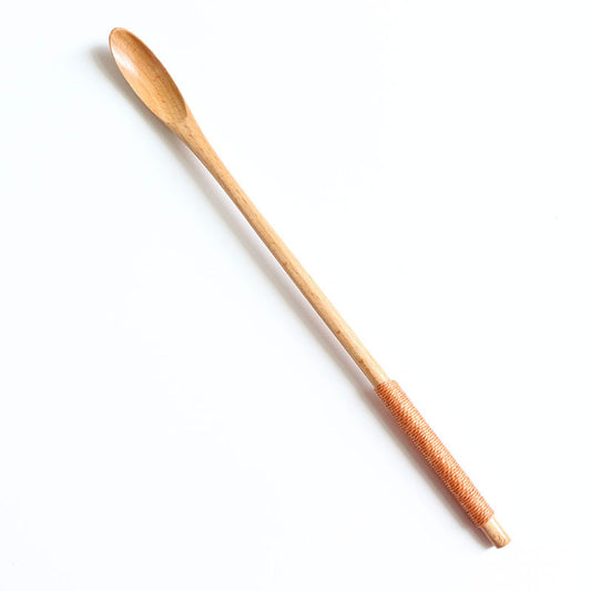 Nippon Wooden Narrow Mouth Stirring Spoon (Beech Khaki 20cm)
