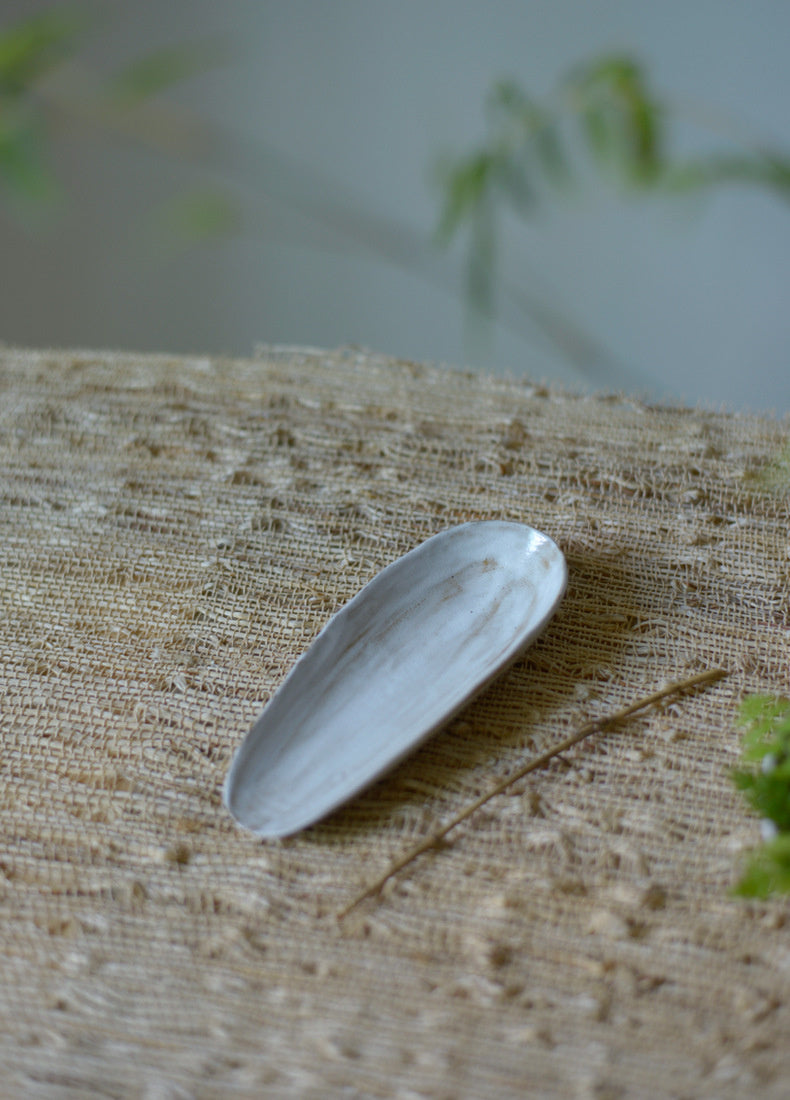 Nippon Toki Handmade Teaspoon Tedzukuri Supun White (shiro 14.6*5.6*1.8cm)