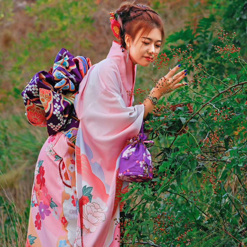 Japanese Kimono Formal Woman Pink Furisode