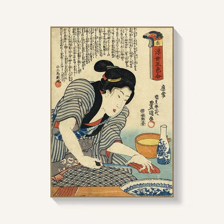 Japanese Famous Wall Art working women H 70 * L 50 cm