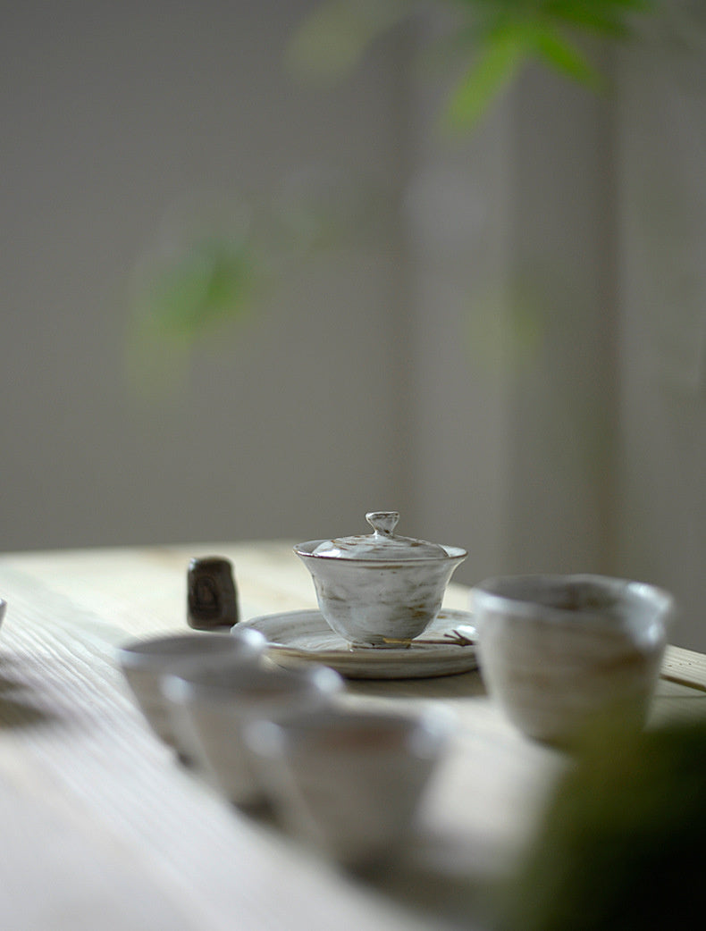 Nippon Toki Handmade Covered Teacup Tedzukuri kappu White (shiro 120ml)