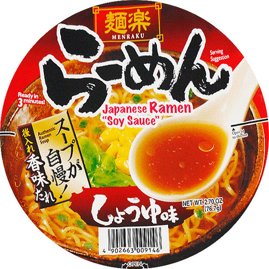EX Menraku Cup Ramen Soy sauce 76.7g