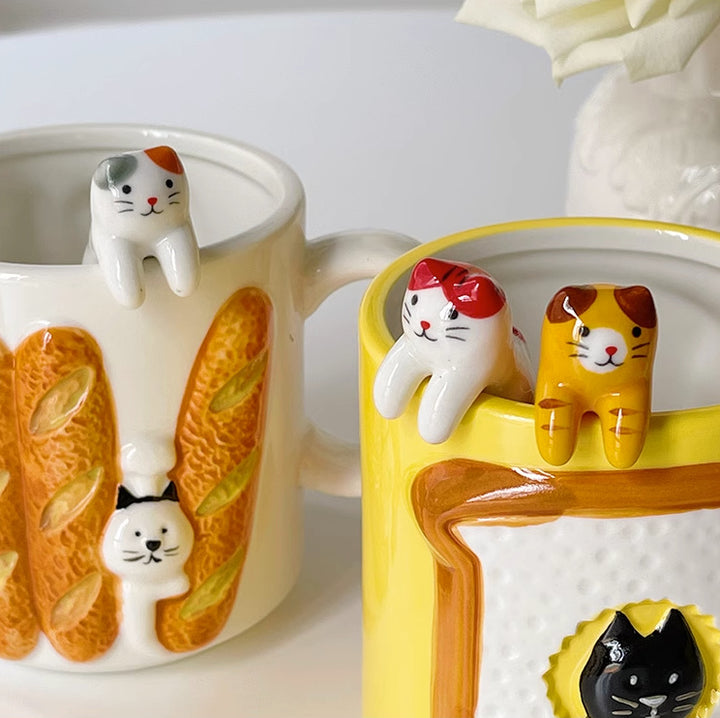 Hangable Ceramic Coffee Spoon Kiiro Neko (Yellow Cat 11*2*3cm)