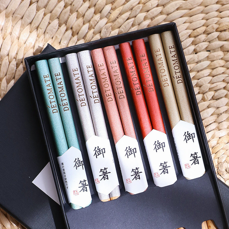 Nippon Beechwood Chopsticks (5 pairs with different color - Gift box)