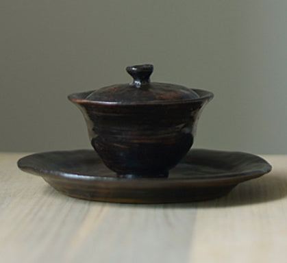 Nippon Toki Handmade Covered Teacup Tedzukuri kappu Black (kuro 120ml)
