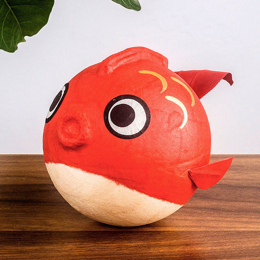 Japanese Kyoto Ryukodo Washi Tumbler Roly-poly Bell Ornament Goldfish