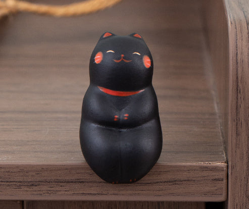 Ceramic Ornament Black Cat Kuro 3*3*6cm