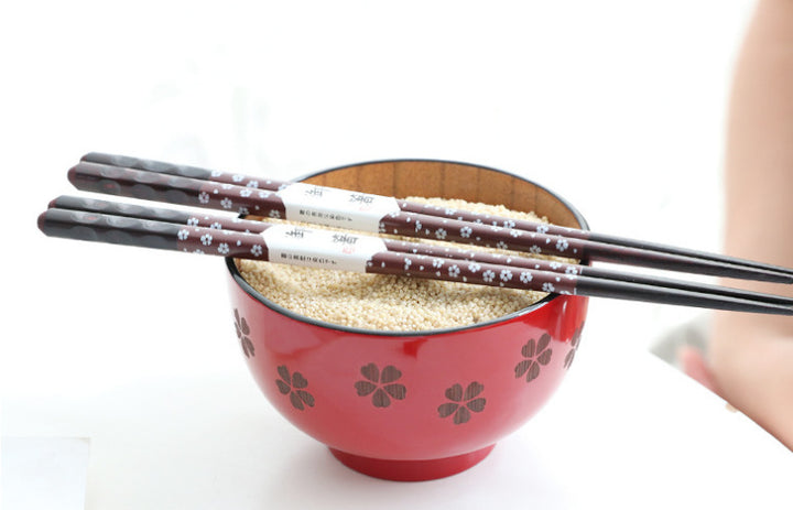 Wooden Rice Bowl Chopsticks and Spoons Gift Set