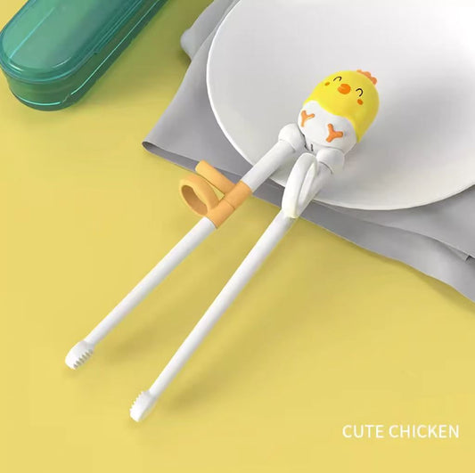 Children Smart Training Chopsticks with Finger Cots Chicken