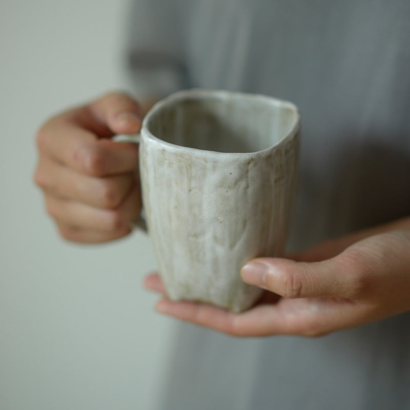 Nippon Toki Handmade Coffee/Milk Cup Tedzukuri Kohimiruku Kappu White (shiro 301-400ml)