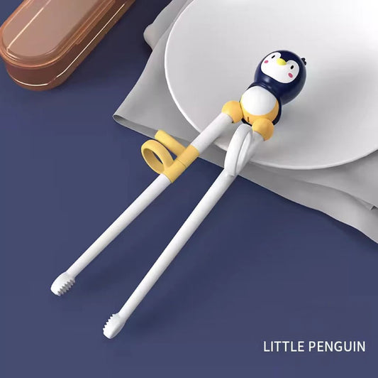 Children Smart Training Chopsticks with Finger Cots Penguin