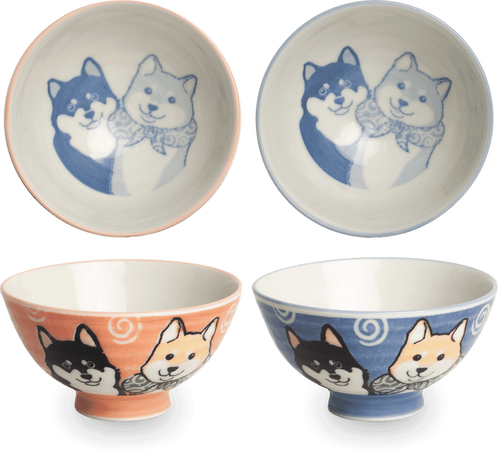 Japanese Bowls Shiba Dog 2st.  Ø12 cm | H6,5 cm