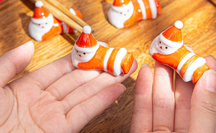 Japanese Chopstick Holder Santa 3ps