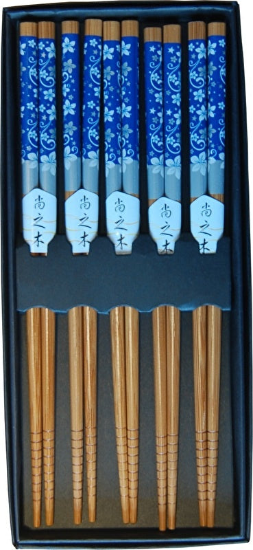 Chopsticks Bamboo Blue Flower 24cm