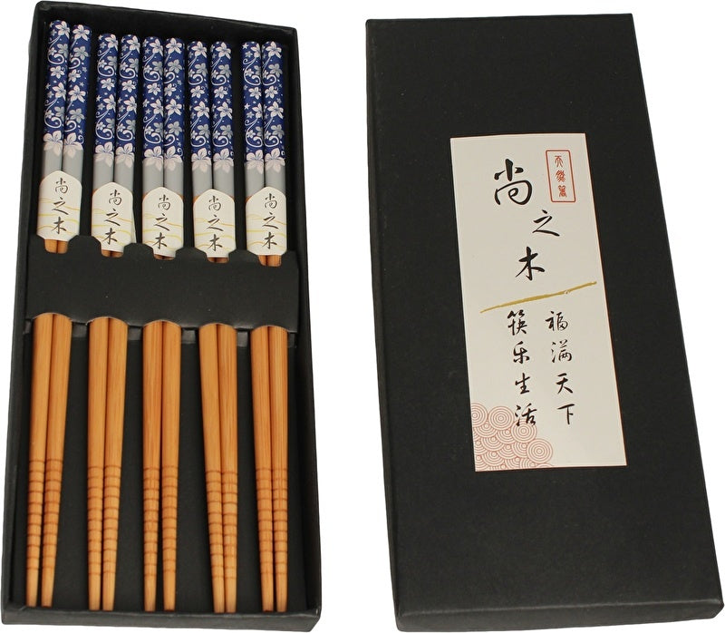 Chopsticks Bamboo Blue Flower 24cm