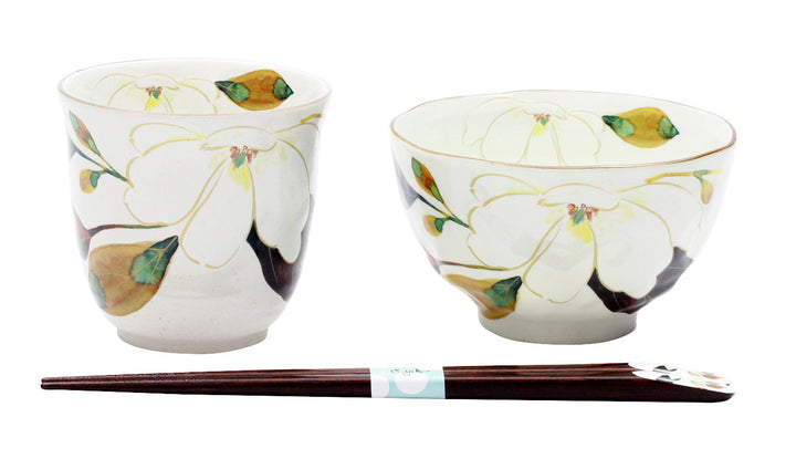 Japanese Hand-Painted Single Person Set - Magnolia