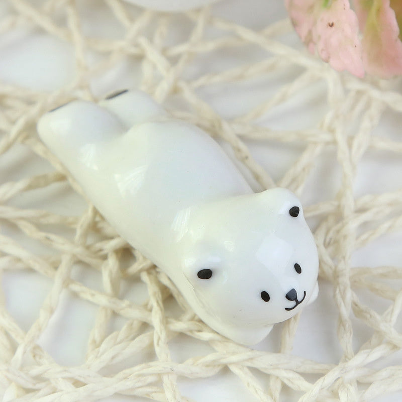 Japanese Chopstick Holder White Bear 4ps