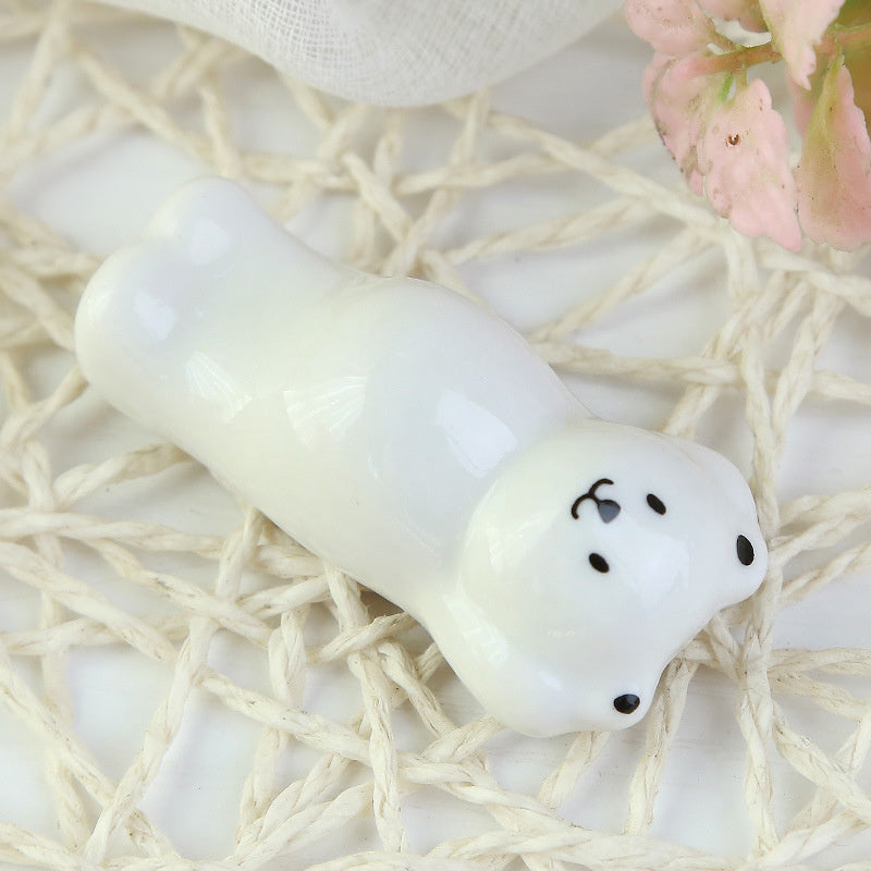 Japanese Chopstick Holder White Bear 4ps