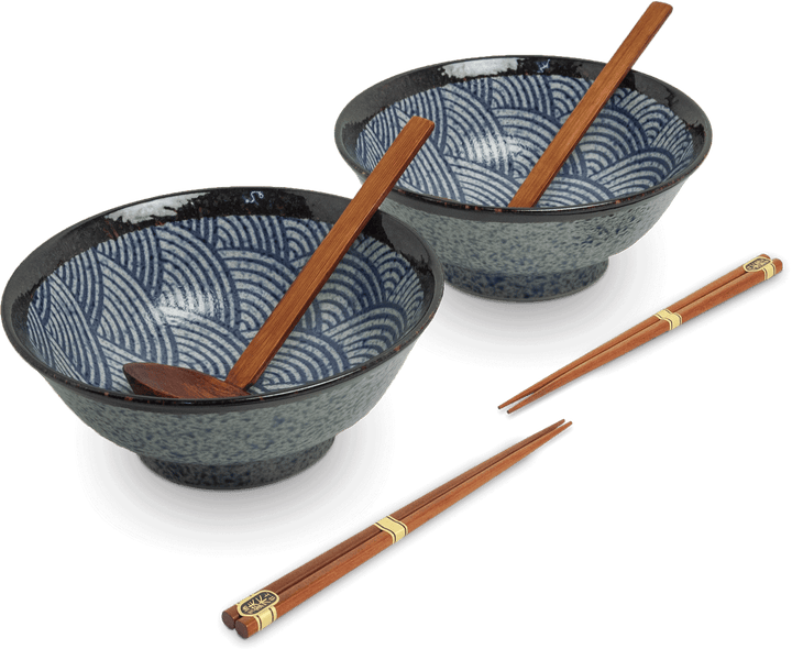 Japanse  Wave Ramen Komen SET Ø22 cm | H9 cm