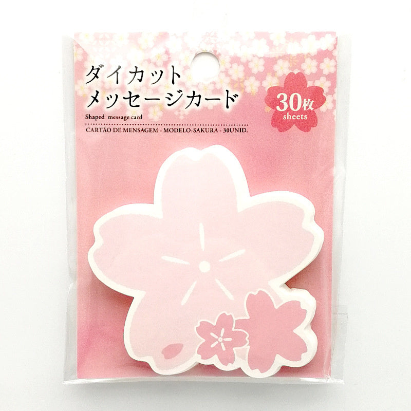 Sakura & Cat Note Card DIY Shaped Gift Message Card 30pcs 8*8 cm