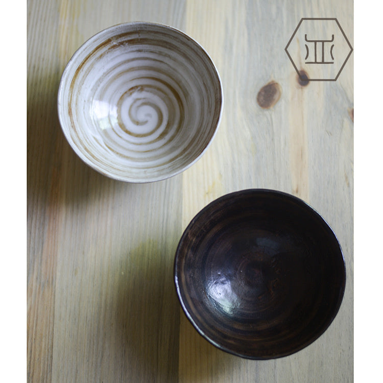 Nippon Toki Handmade Rice / Ramen bowl Tedzukuri Black (kuro 14.5*6.5cm 420ml)