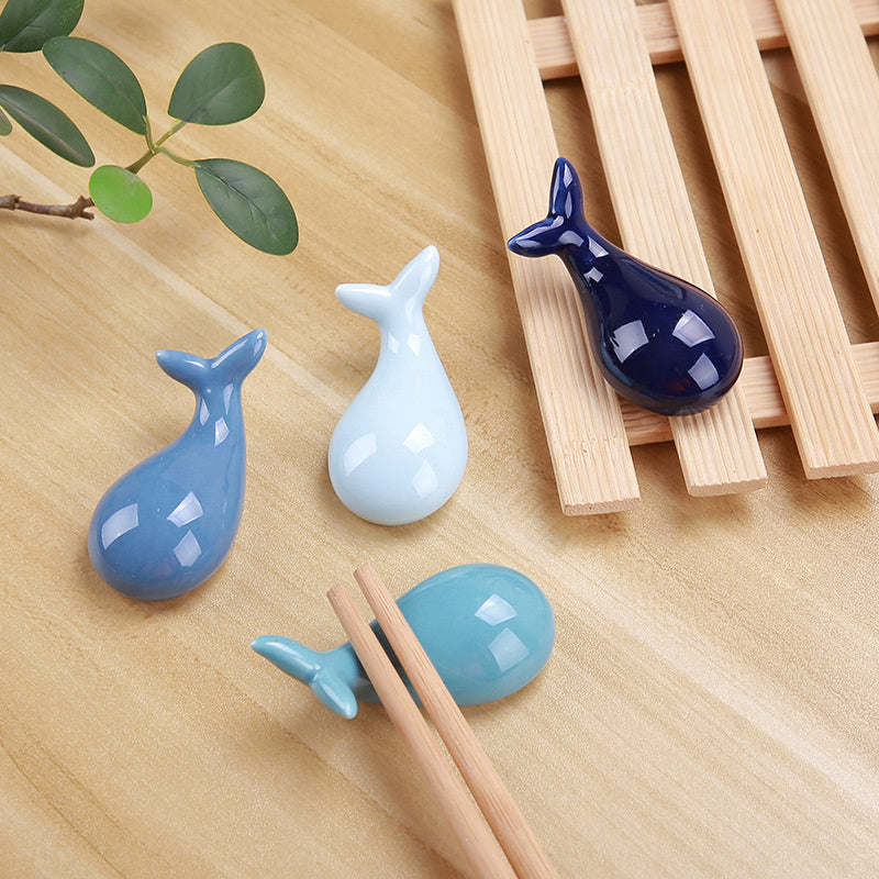 Japanese Chopstick Holder Whale blue II 4ps